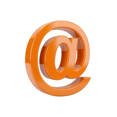 Orange at symbol isolated on white background