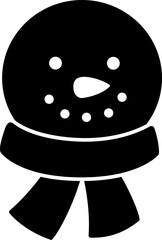 Cute snowman face silhouette clipart Isolated.
winter snowman head silhouette vector. 
Transparent background.svg.