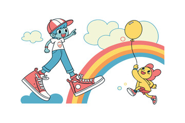 Fototapeta premium Playful Design Trend Featuring Bold Colors Quirky Shapes and Whimsical Visual Elements