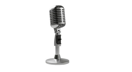 Vintage microphone on white background