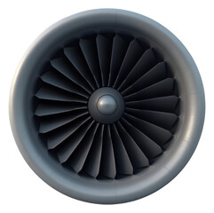 Powerful jet engine turbine, marvel of engineering, ready for flight