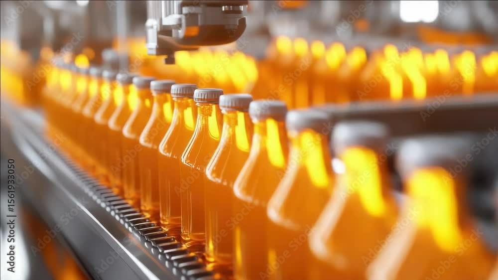 Poster automated production line in factory.