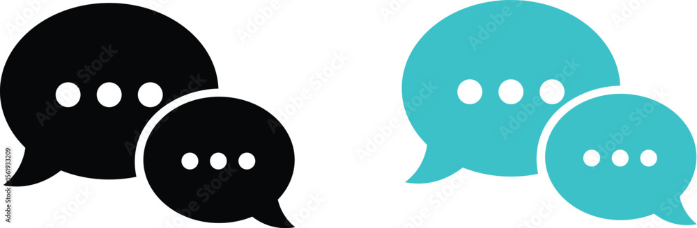 Poster conversation icons representing communication messaging chatting and dialogue