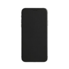 Black modern smartphone on white background