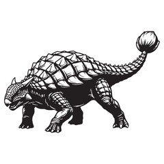 Shielded from predators – Ankylosaurus silhouette detailed in angular Ankylosaurus vector – Ankylosaurus illustration   © Vectorhub