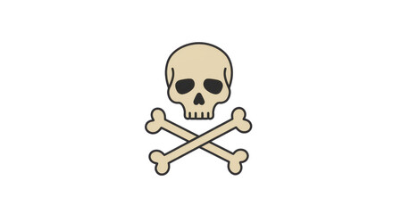 Skull and crossbones symbol on white background