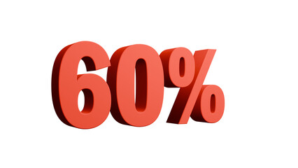 Bold 60% percentage text in 3D style. Perfect for discounts, sales, promotions, banners, marketing ads, and business presentations. Modern design for web, print, or social media use.
