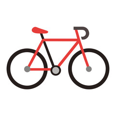 red bicycle on white background