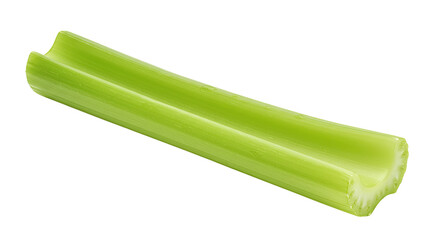 Fresh Green Celery Stalk Isolated on Black Background