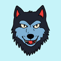Wolf Head Doodle Illustrations 
