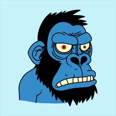 Fototapeta premium Ape Head Doodle Illustrations 