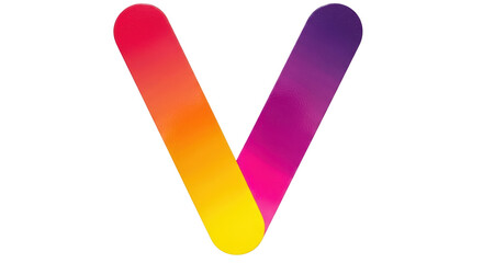 Isolated gradient letter V