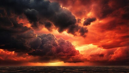 Rain clouds and black sky textured background. Danger storm cloud, Black cloud and thunder storm, Dark sky and motion clouds before Sunset and sunrise.Beautiful red and orange sunset.


