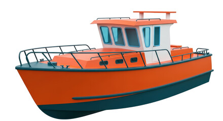 Fototapeta premium Isolated Orange Fishing Boat