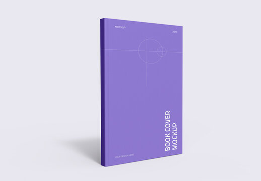 Book Cover Mockup Standing on White Surface