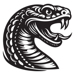 Cobra head with opened mouth image vector.