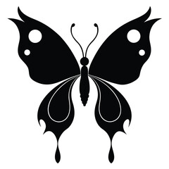 Elegant Black Butterfly Silhouette