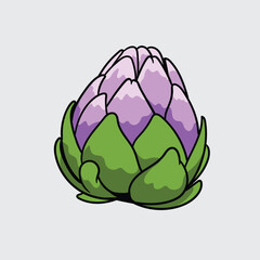 Artichoke vegetable Simple isolated cartoon illustration with a light background