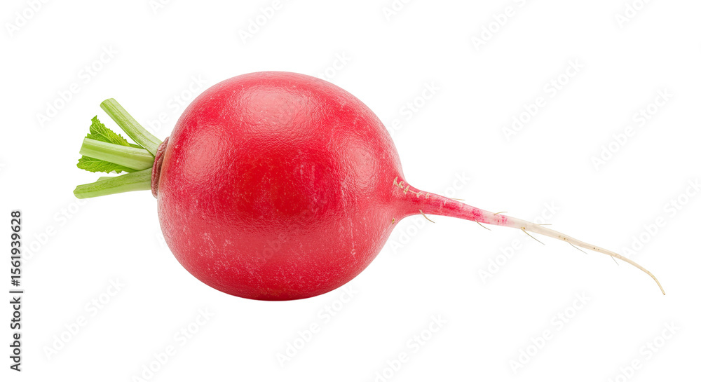 Poster fresh red radish isolated on white background