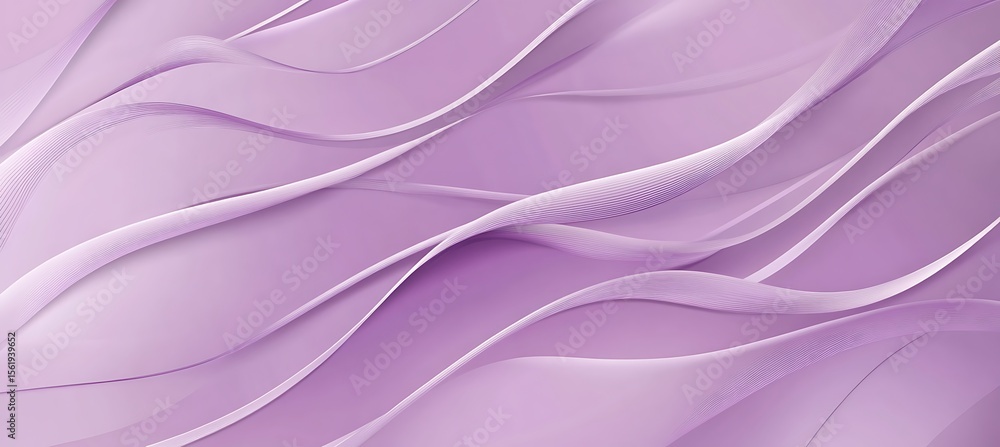 Poster stylish abstract background with smooth purple gradient, structured curves, and flowing geometric el
