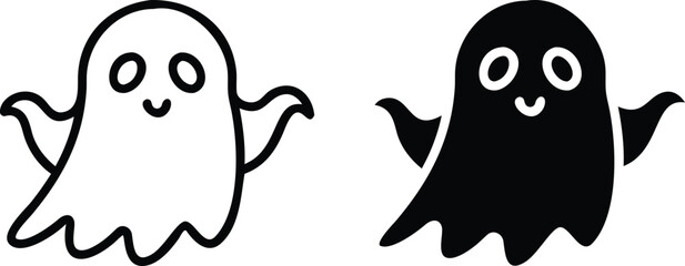 Friendly Ghost Icon – Cute Spirit Symbol for Halloween, Fun, and Cartoon Design