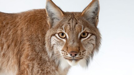 Fototapeta premium Close-Up Portrait of a Lynx with Striking Eyes and Textured Fur in a Natural Setting