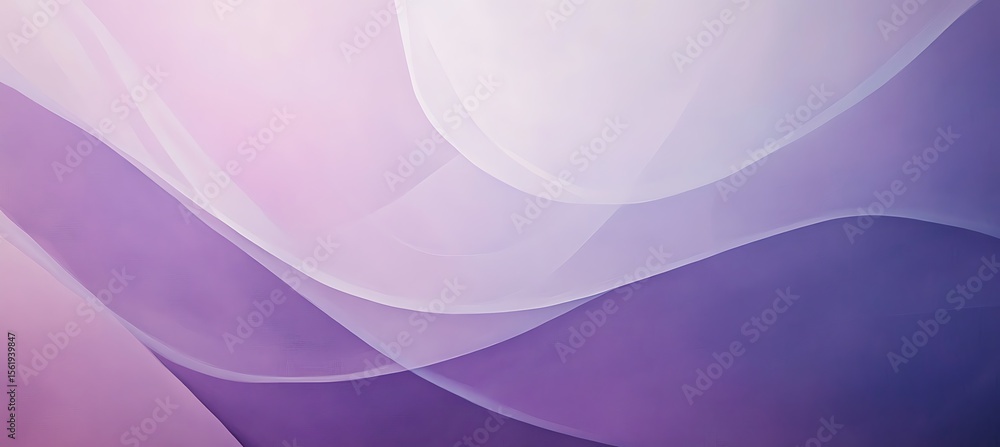 Poster stylish abstract background with smooth purple gradient, structured curves, and flowing geometric el