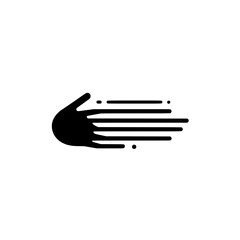 Hand Palm Icon with Motion Lines Symbolizing Gesture Interaction Communication and Movement