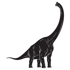 Apatosaurus in motion – silhouette captured in dynamic Apatosaurus vector – Apatosaurus illustration   © Vectorhub