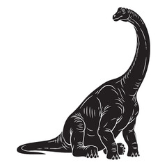 Shape of a peaceful giant – Apatosaurus silhouette with stylized Apatosaurus vector – Apatosaurus illustration   © Vectorhub