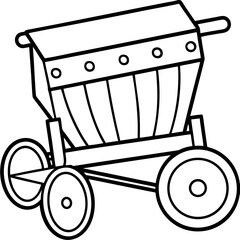 Drum Seeder line art vector