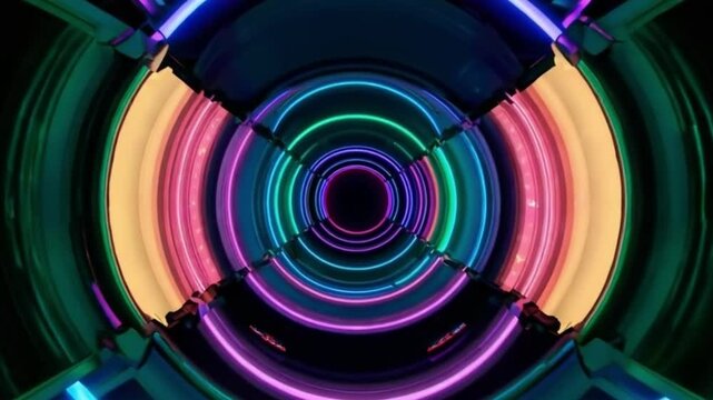 Neon Hypno Vortex - 4K Chromatic Spiral Tunnel with Radiant Energy Flow