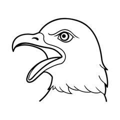 angry seagull head in squawk motion and open beak version two on white background Vector illustration