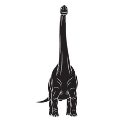 The classic long-necked herbivore – Apatosaurus silhouette in strong Apatosaurus vector – Apatosaurus illustration   © Vectorhub