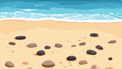 Sandy beach with pebbles