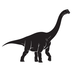 A gentle giant of the Jurassic – Apatosaurus silhouette with flowing Apatosaurus vector – Apatosaurus illustration

