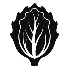 Crisp Lettuce Icon Black and White Illustration