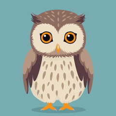 Cute Little Owl with Big Orange Eyes