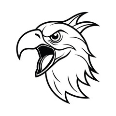 Obraz premium enraged parrot head with curved beak and tribal line art version two on white background Vector illustration