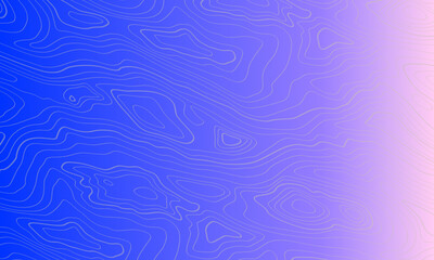 Topographic style abstract background in blue to pink gradient with smooth contour lines. Ideal for technology, mapping, geography, data visualization or presentation themes.
