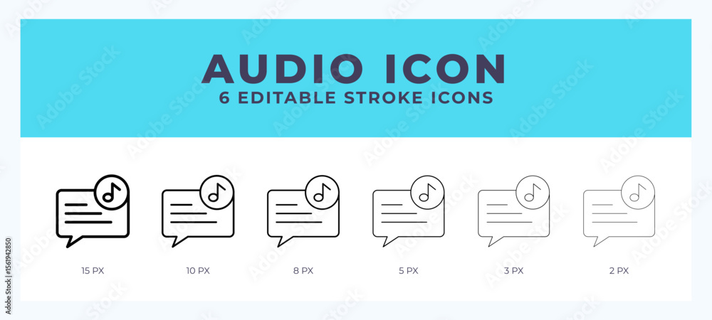 Poster audio lineal icon symbol vector. black outline for web. app. presentation and more.
