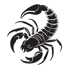 Scorpio Zodiac Sign black icon silhouette vector flat illustration design on white background