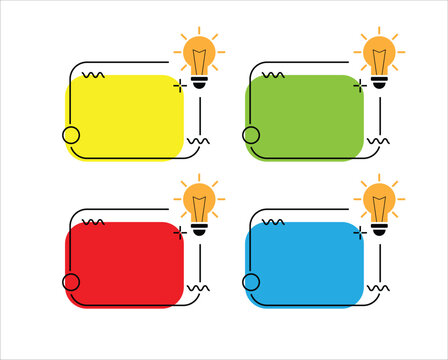 Line Art Frame with Light Bulb for Announcement or Product Advertisement. Graphic design element for a retail sale campaign, announcement or discount offer