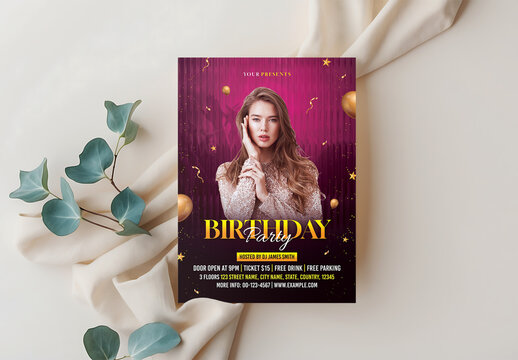 Birthday Party Flyer Design Layout Template