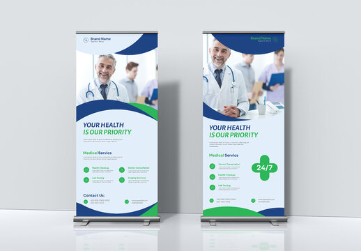 Medical Clinic Roll Up Banner for Hospitals and Doctors