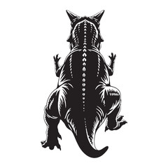 The sprinting predator of the Mesozoic – Carnotaurus silhouette drawn in expressive Carnotaurus vector – Carnotaurus illustration

