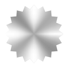 silver star round sticker. Sticker For Branding, Product Promotion, Logo Or Packaging Design. Vector Illustration