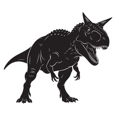 From fossil to fierce form – Carnotaurus silhouette outlined in sharp Carnotaurus vector – Carnotaurus illustration

