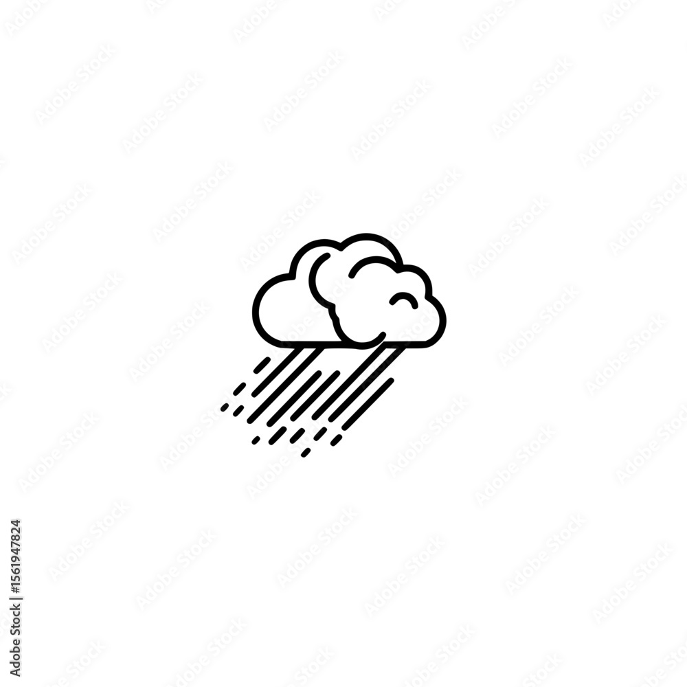 Poster vector illustration of cloud with motion lines depicting rapid internet connectivity and flow