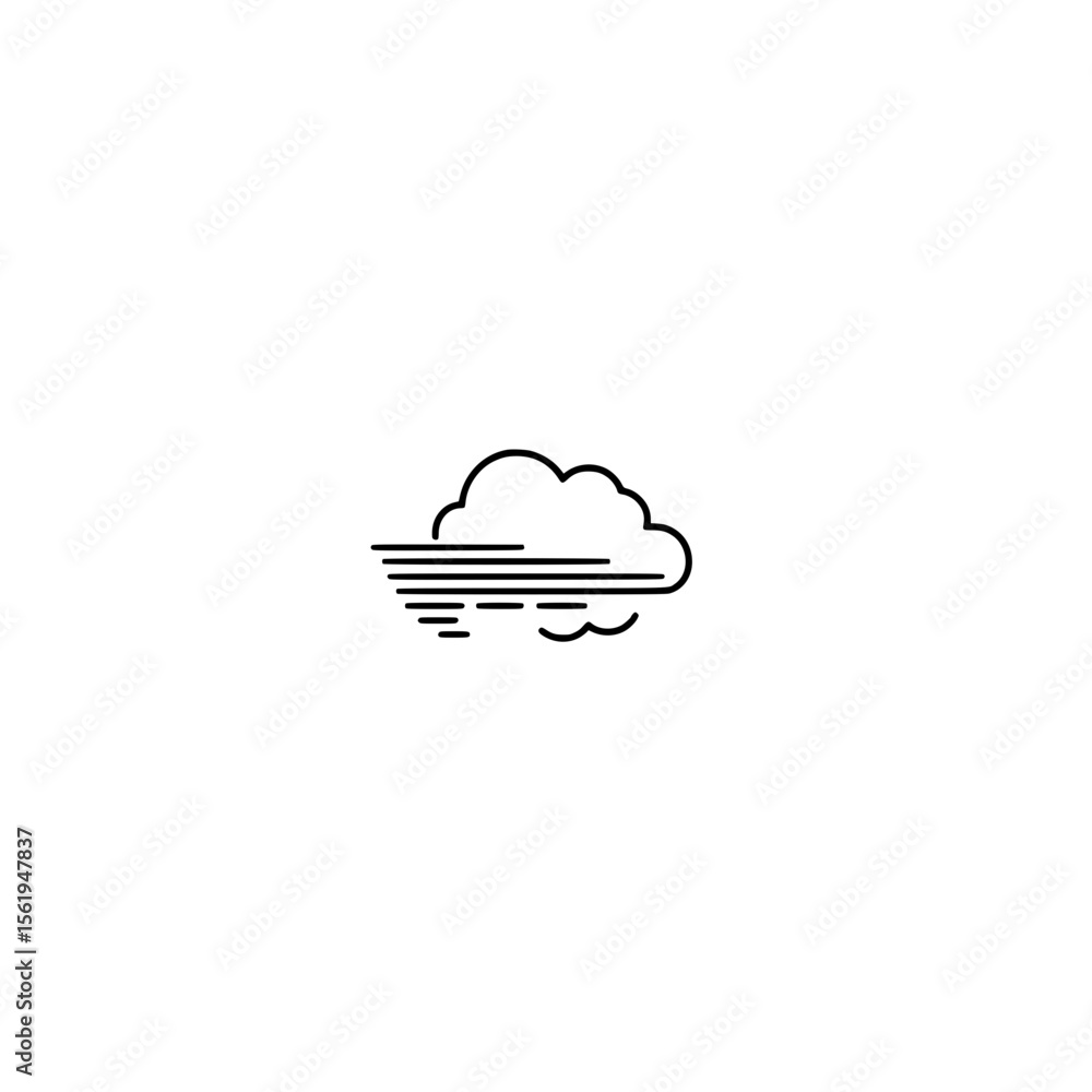 Poster fast moving cloud icon with line motion effect representing speed data transfer and technology